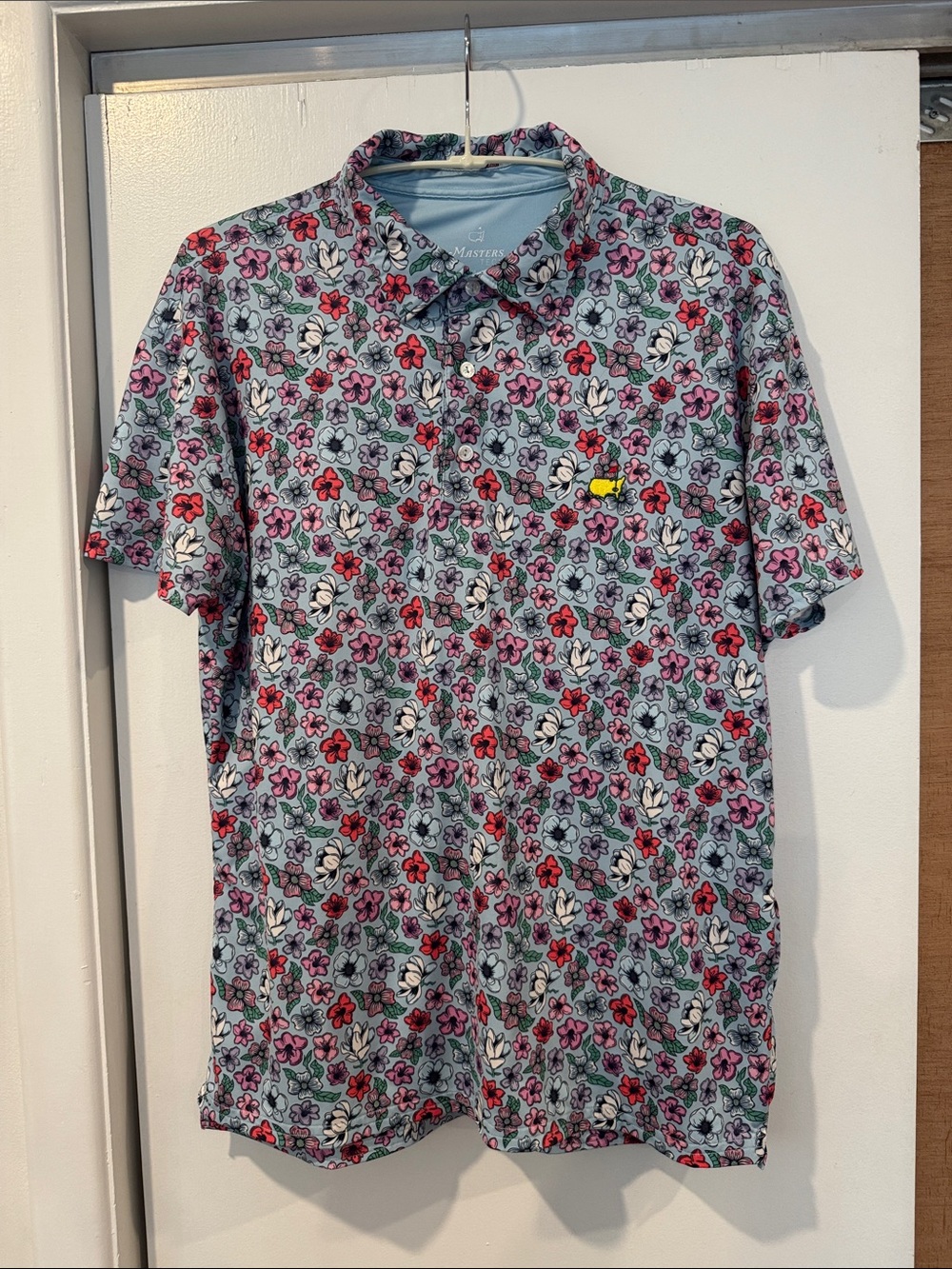 Masters Tech Floral Polo Shirt - Light Blue Floral